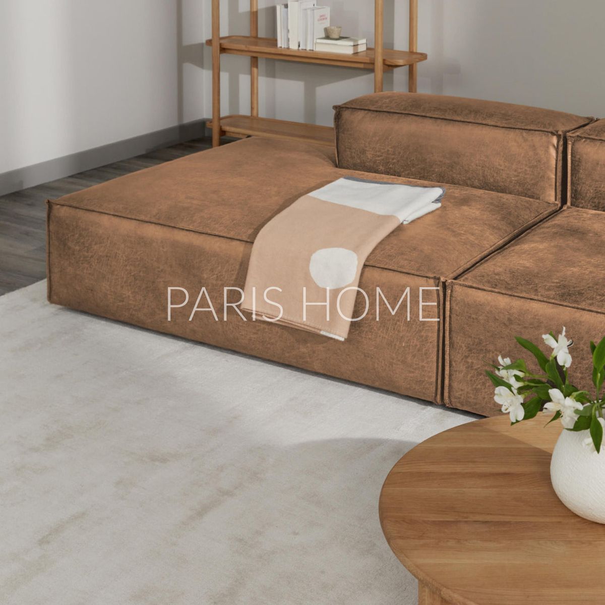 GENERICO - Seccional Derecho Divan Modular Grande Monarch Ultracuero - Marrón