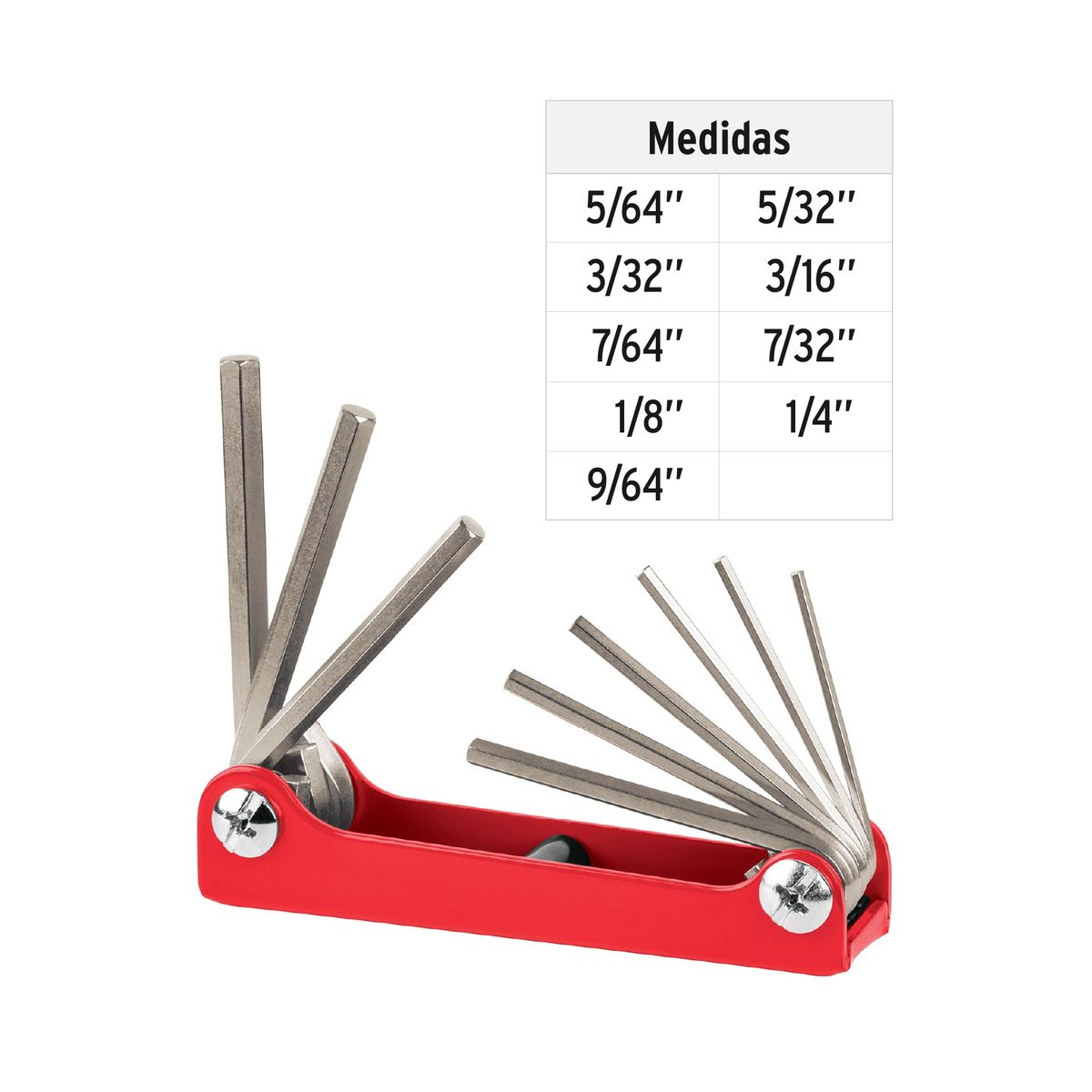 TRUPER - Juego de 9 Llaves Allen STD Tipo Navaja, Cuerpo de Lámina