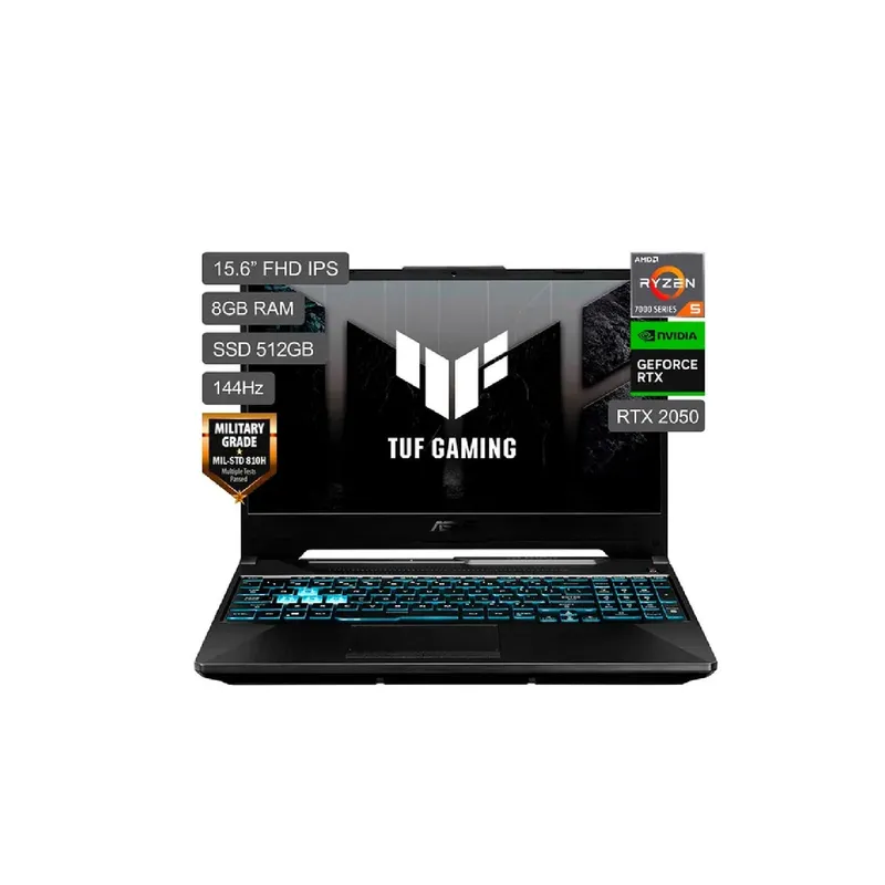 ASUS - ASUS TUF A15 FA506N 15.6'' FHD 144Hz, AMD Ryzen 5 7535HS, 8GB, 512GB SSD, RTX 2050, Windows 11