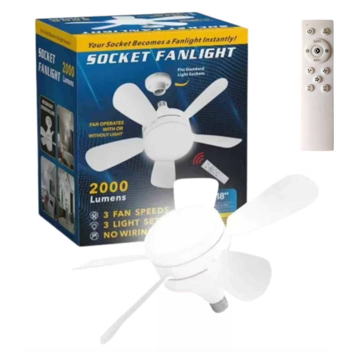 SEISA - Ventilador de Techo control remoto 3 colores 3000-6500K