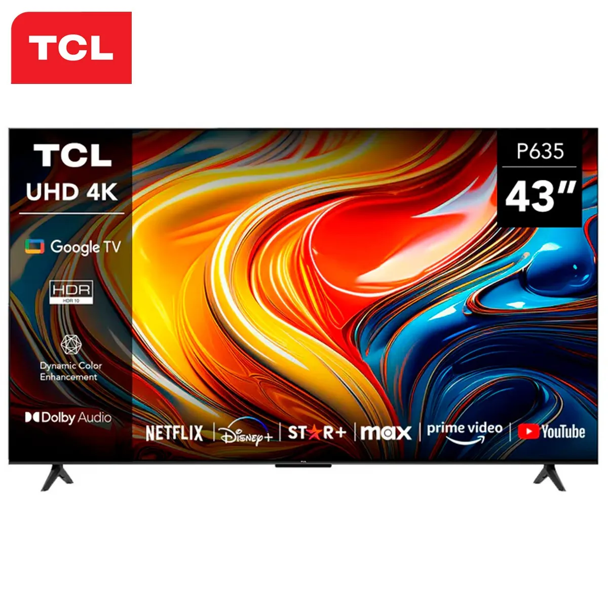 TCL - Televisor TCL 43 Pulg. LED Smart Google TV UHD 4K 43P635