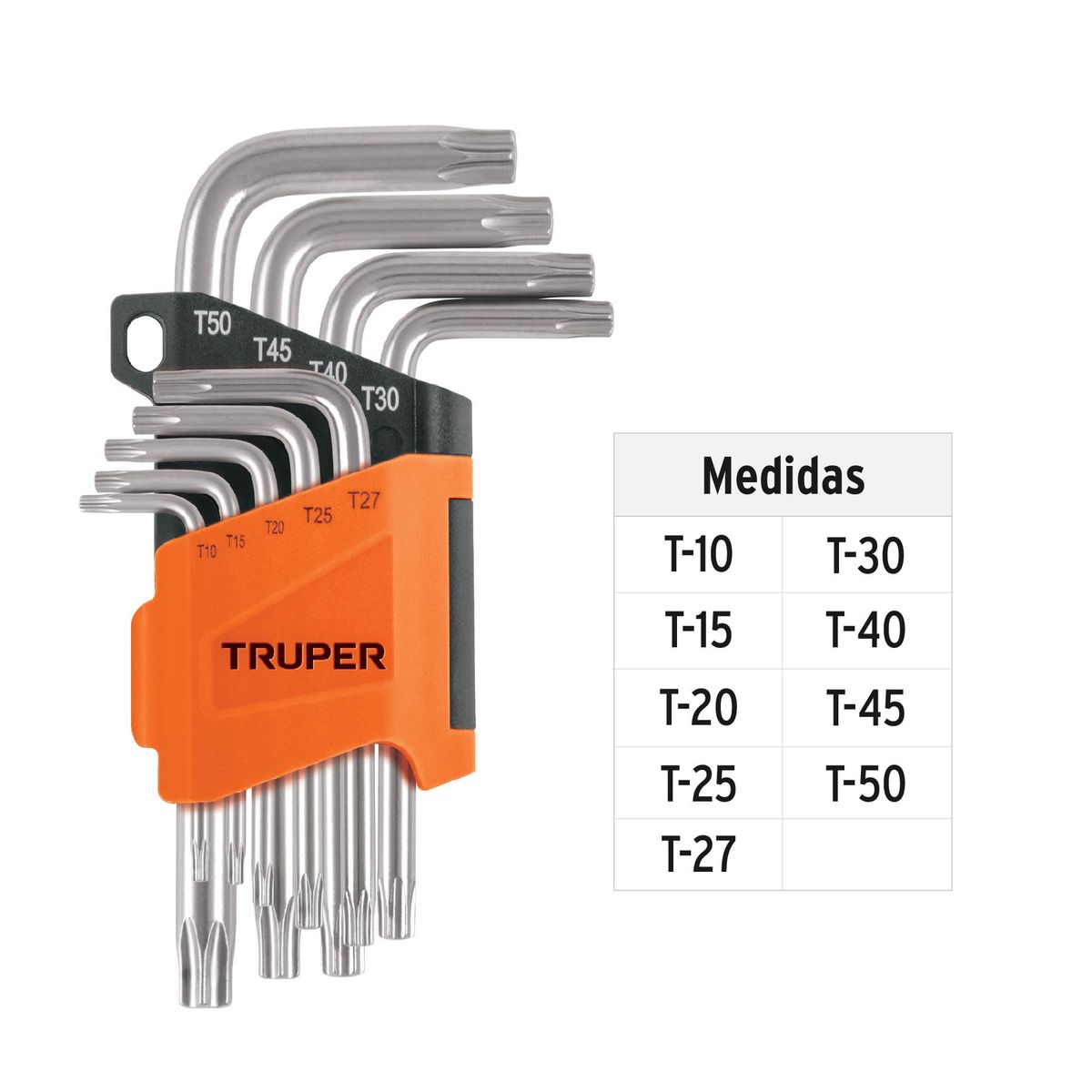 TRUPER - Llaves Torx 9pzas Cortas Con Organizador