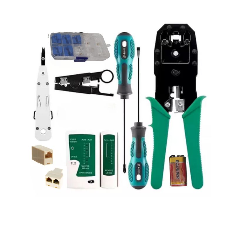 SEISA - Kit Herramientas De Red Tester Crimpador Ponchador Destornillador