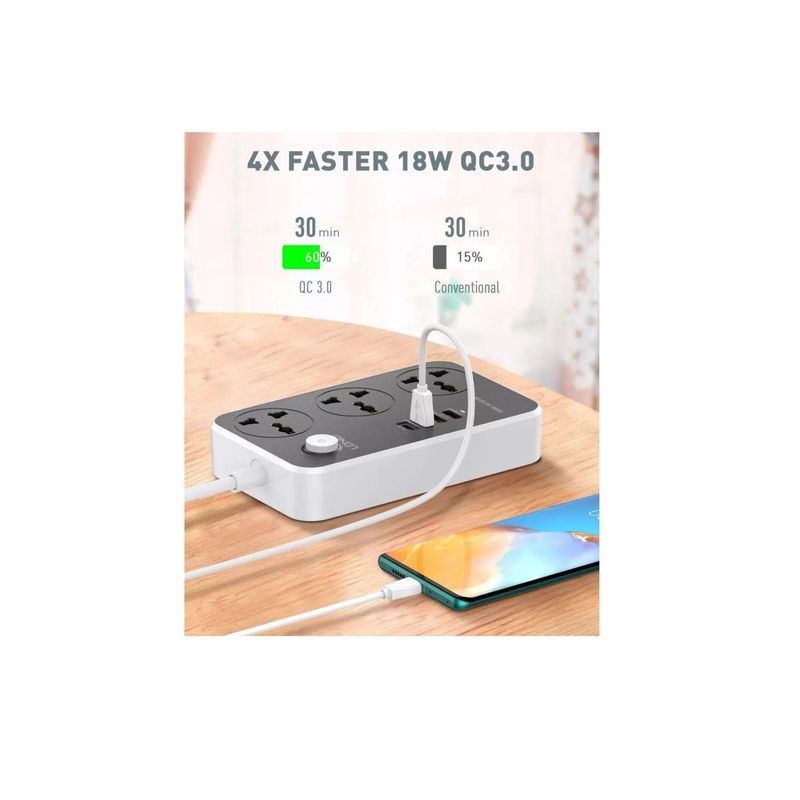 LDNIO - Extencion de pared Universal Ldnio SC3412 38W 3socket