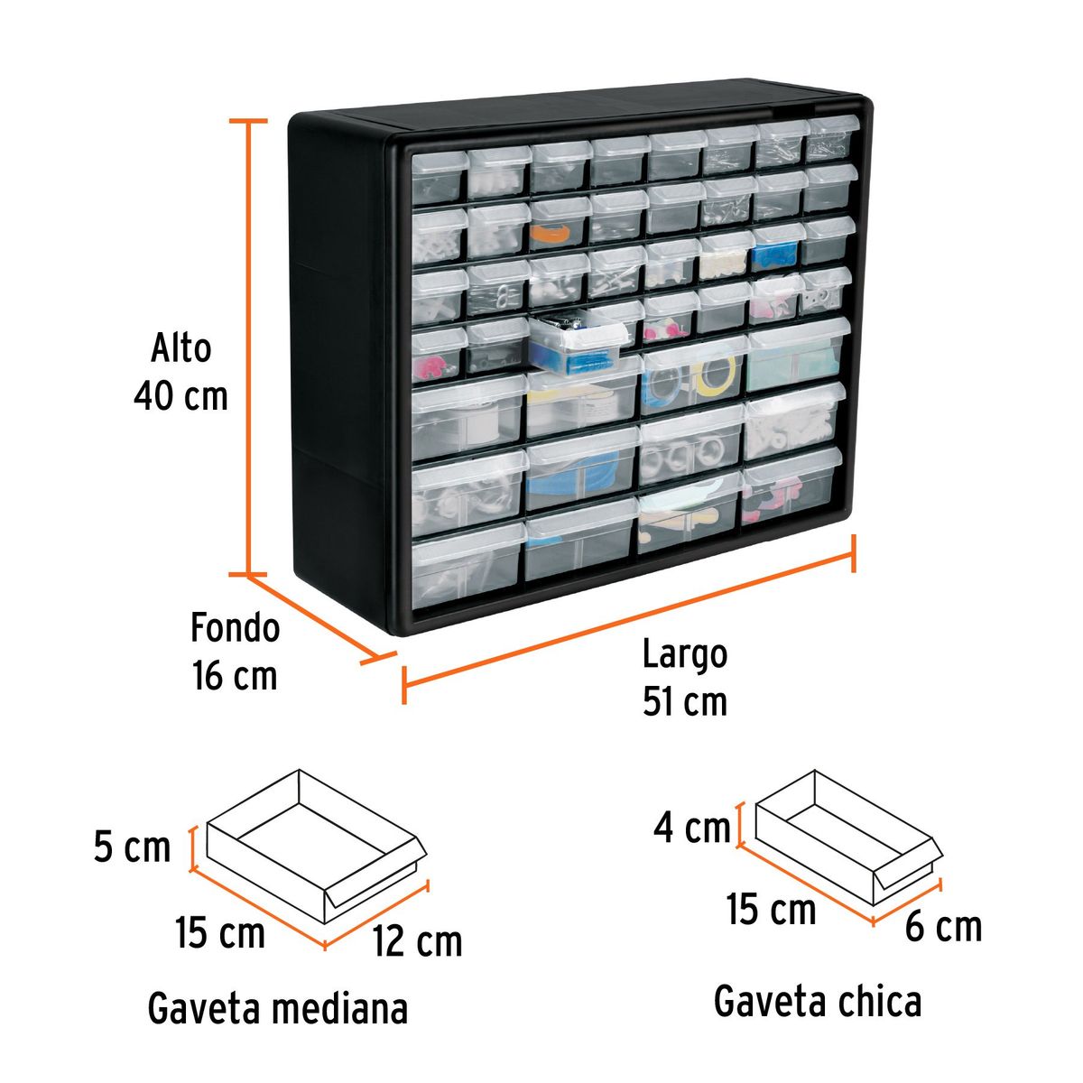 TRUPER - Organizador con 44 Gavetas