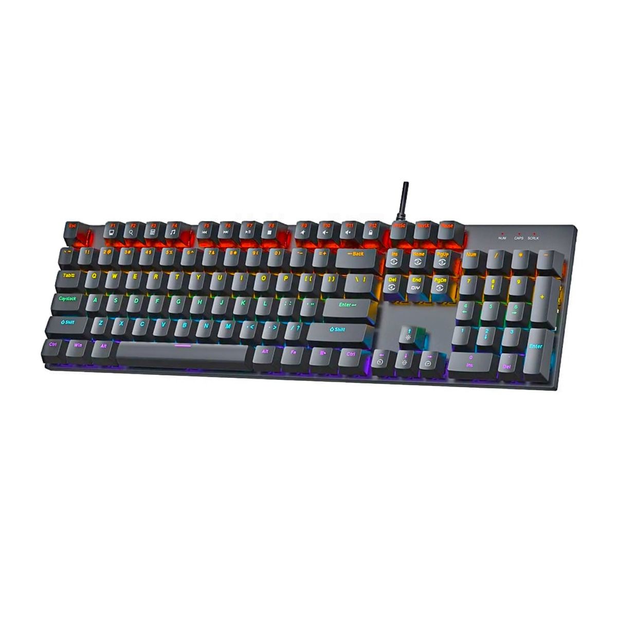 SEISA - Teclado Gamer Mecánico Retroiluminado con Luces Led RGB 104 Teclas