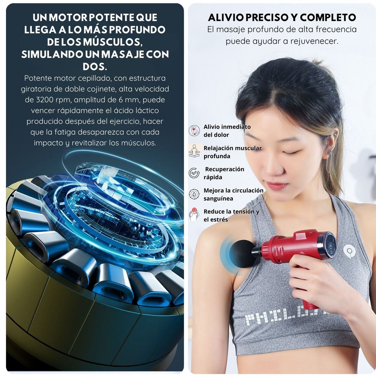 VICTORIA - Pistola de Masajes Digital 20 Velocidades para Recuperación Muscular