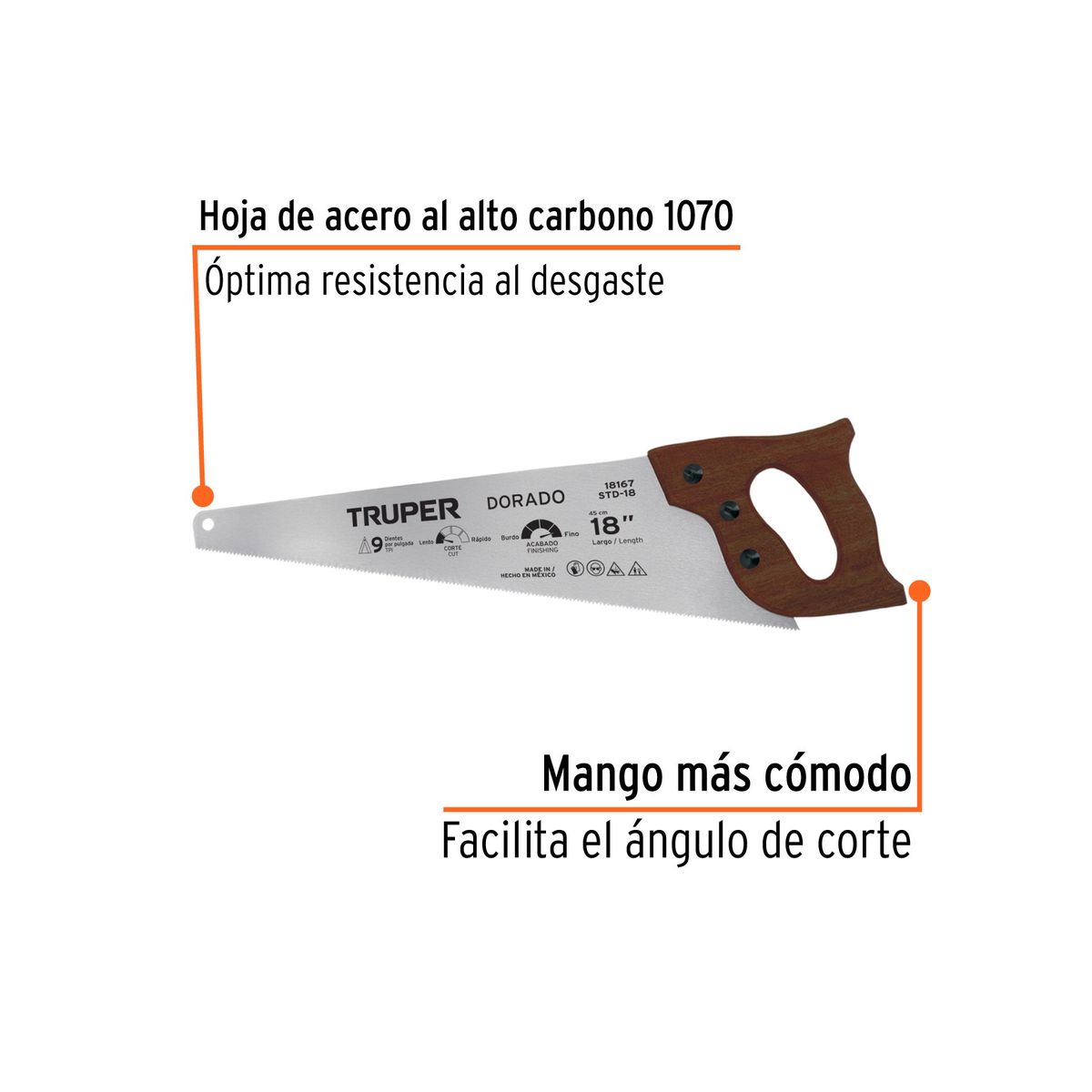 TRUPER - Serrucho 18" Dorado 9 DPP