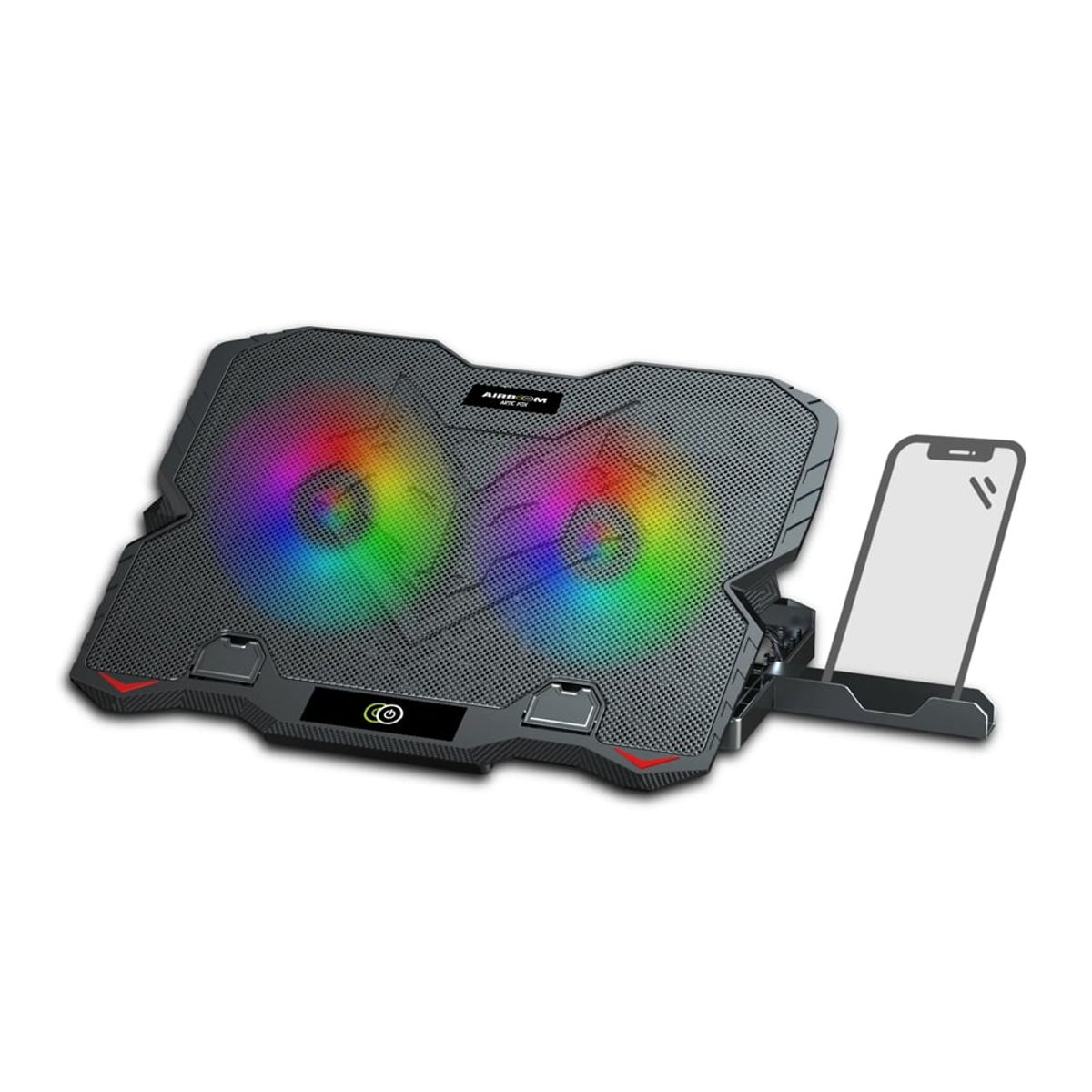 AIRBOOM - Cooler para Laptop 2 Ventiladores Gamer con Luces RGB y Soporte