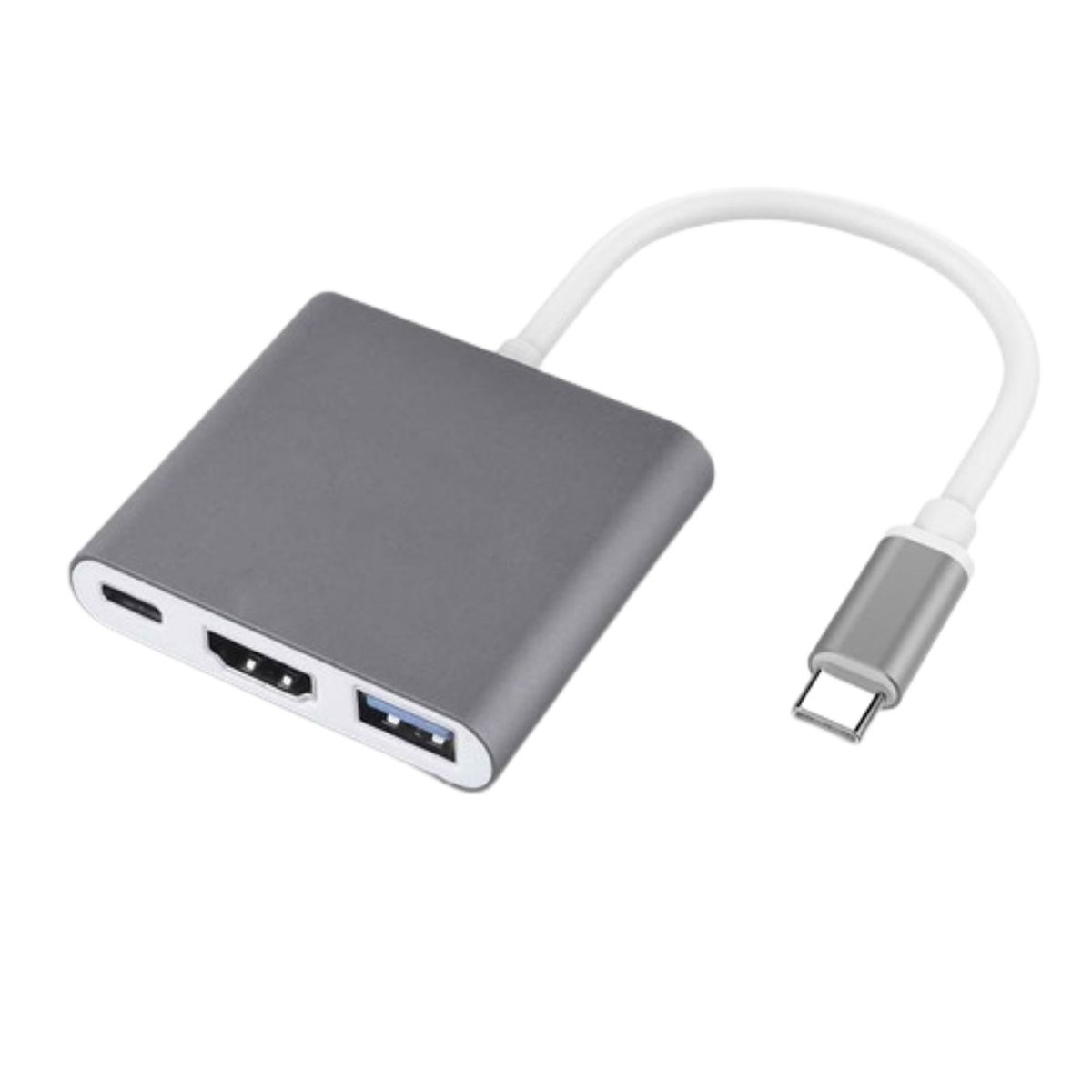 GENERICO - Adaptador Usb 3.1 Tipo C A Hdmi Hembra+ Usb 3.0 + Usb Tipo C