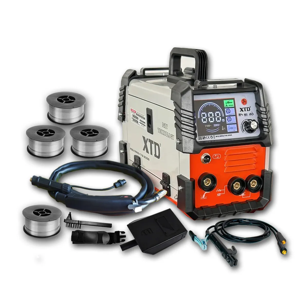 XTD - Soldadora Inversora Mig 200A XTD + 3Kg Alambre Flux