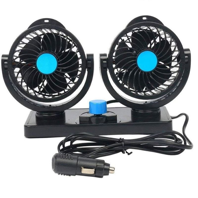 GENERICO - Ventilador portátil para carro de 2 cabezales