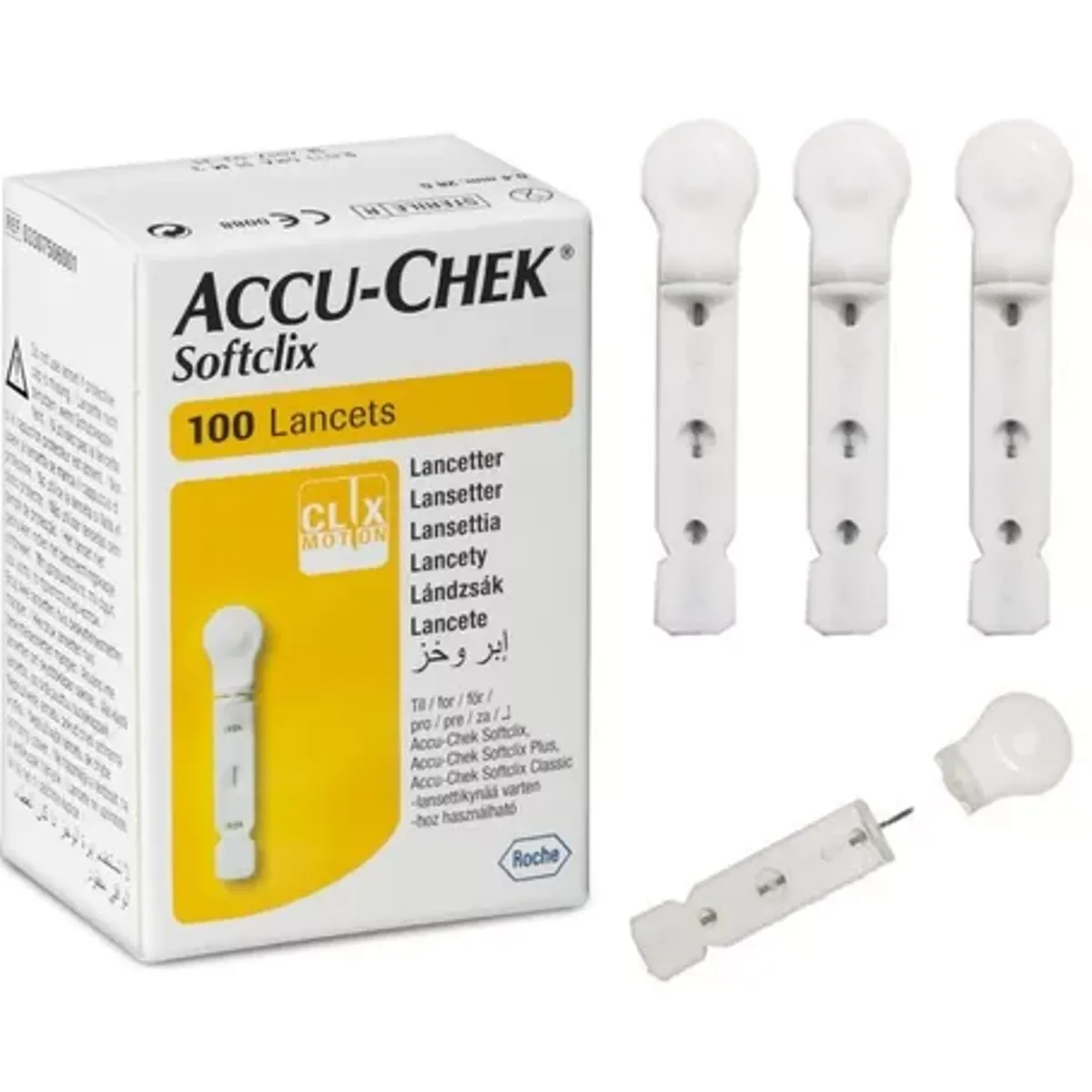 ACCU CHEK - Lancetas SOFTCLIX Para Glucometro Accu-chek CAJA X 100 Unid.