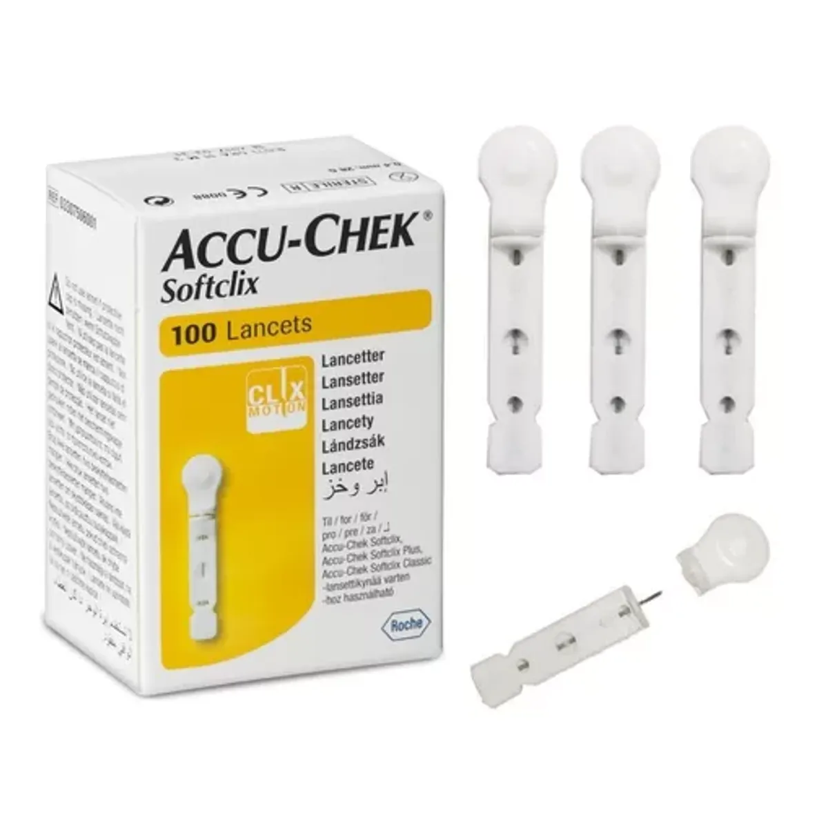 ACCU CHEK - Lancetas SOFTCLIX Para Glucometro Accu-chek CAJA X 100 Unid.