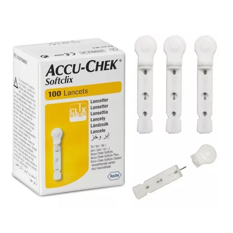 ACCU CHEK - Lancetas SOFTCLIX Para Glucometro Accu-chek CAJA X 100 Unid.