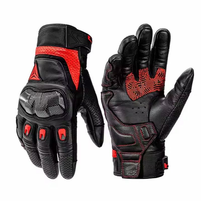 MOTOWOLF - GUANTES DE CUERO COM FIBRA DE CARBONO PARA MOTO TALLA M