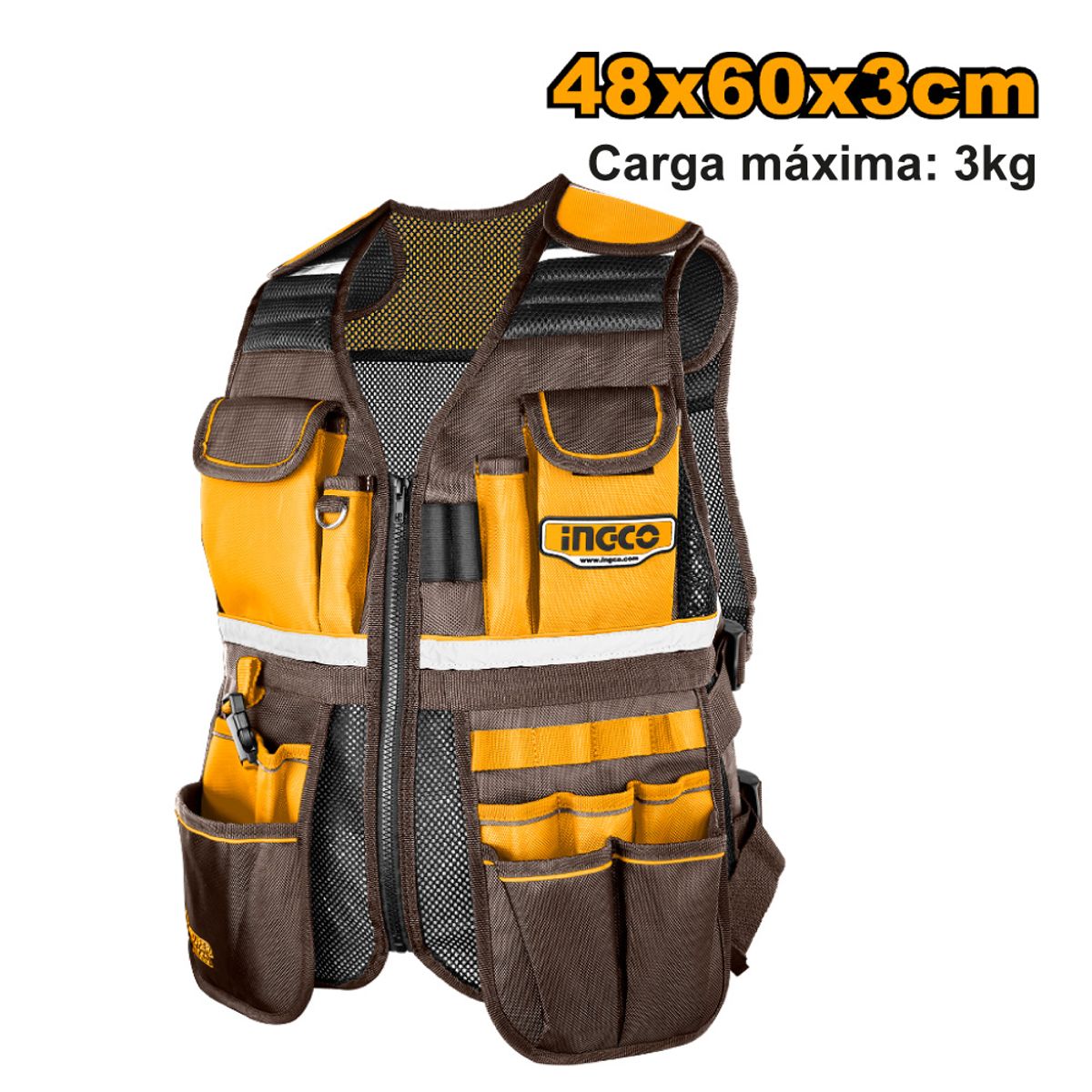 INGCO TOOLS - CHALECO PORTA HERRAMIENTAS INGCO 17 BOLSILLOS 3KG HTVT09028