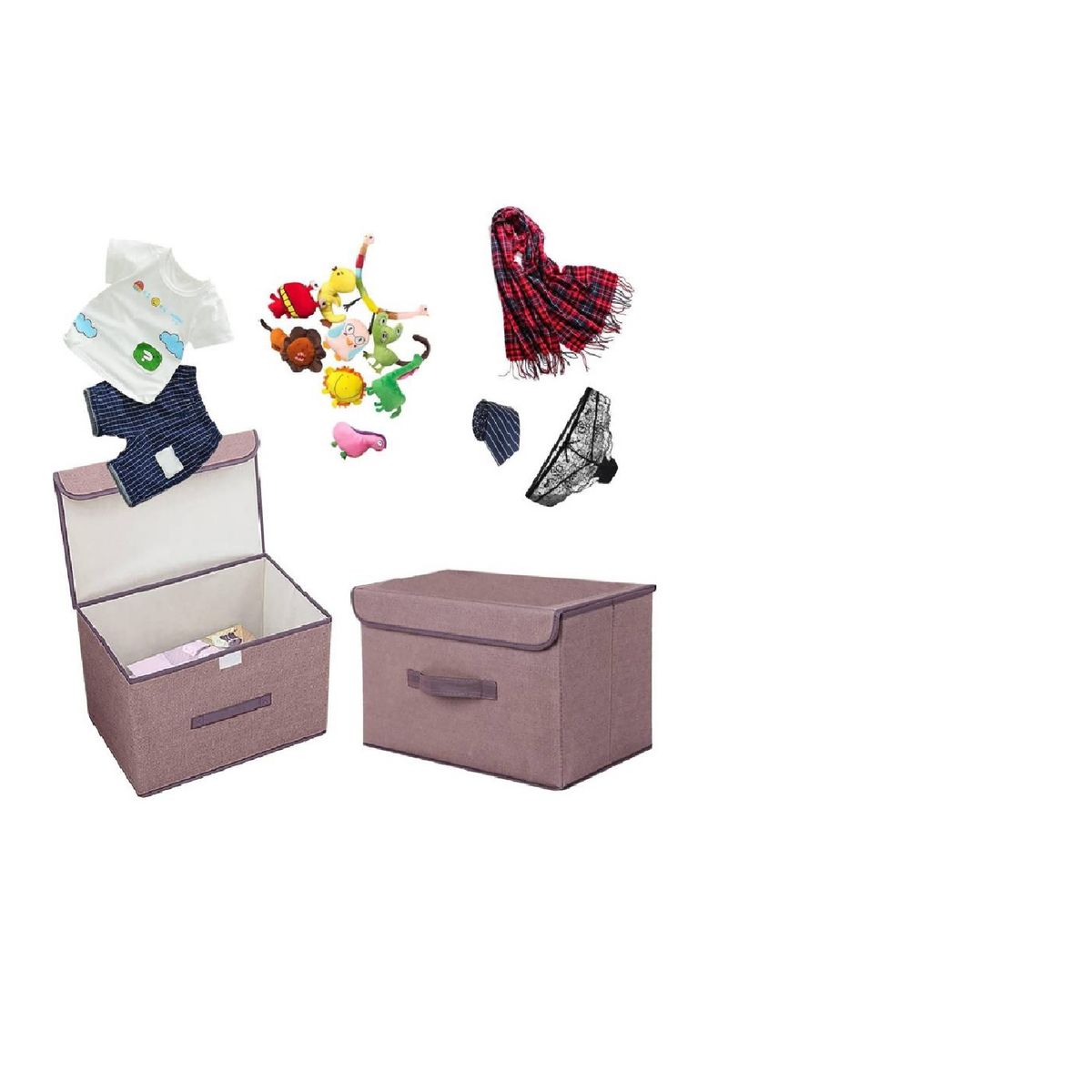 GENERICO - Pack x 2 Cajas de Almacenamiento Multifuncional Plegable