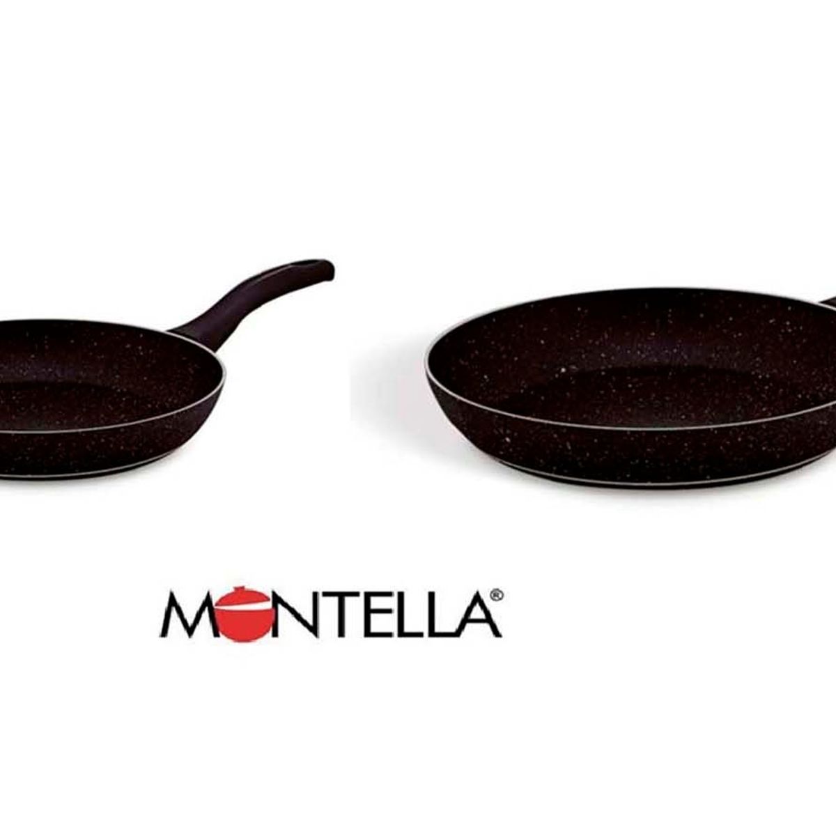 BONERA - Juego de 2 Sartenes Granito Black Montella 20/24cm