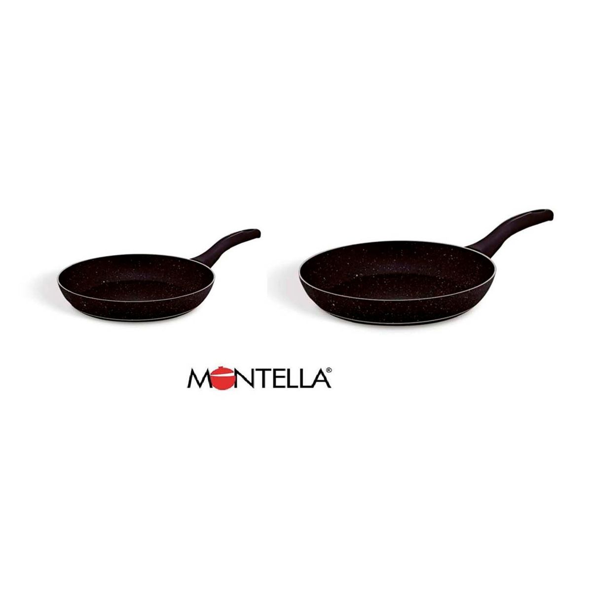 BONERA - Juego de 2 Sartenes Granito Black Montella 20/24cm
