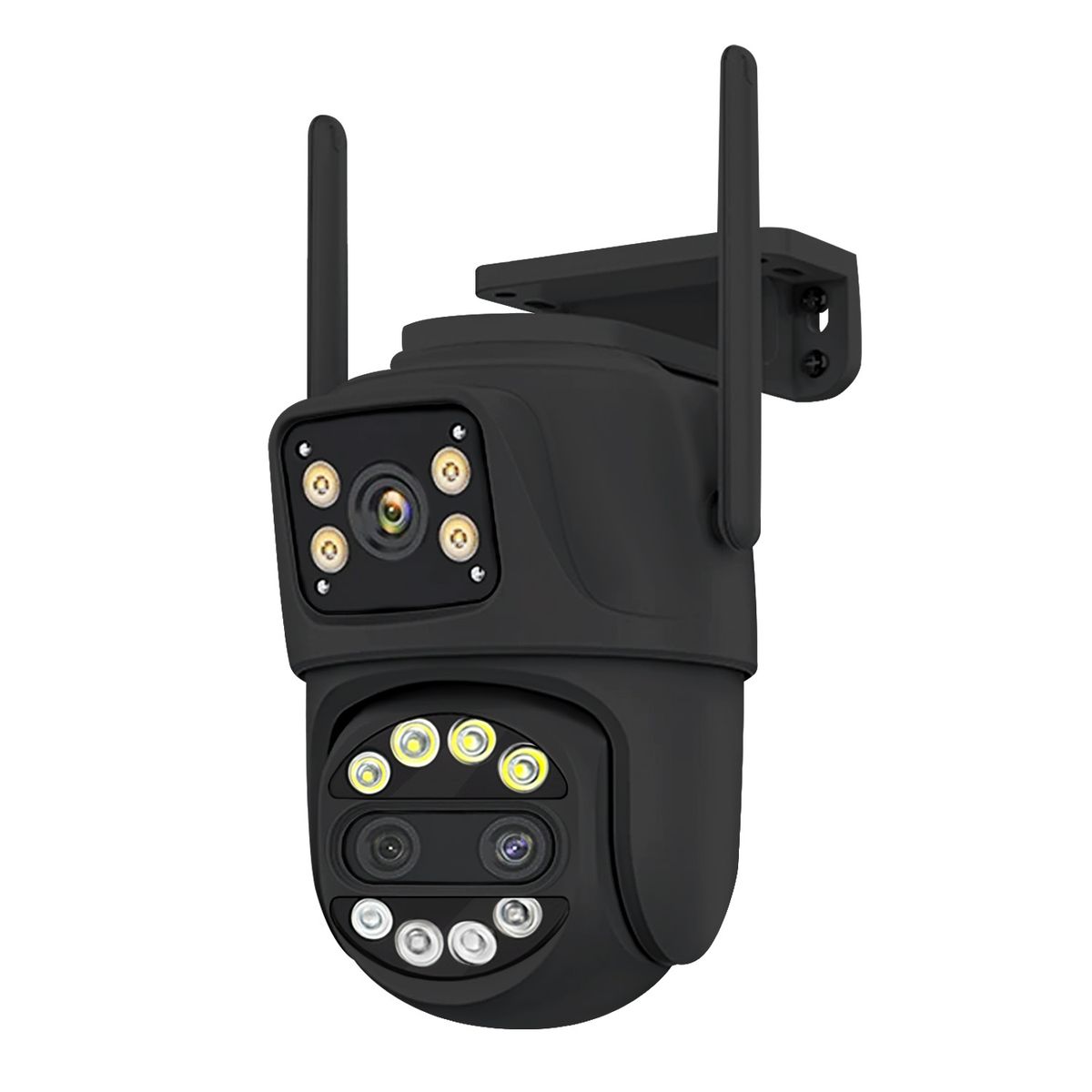 BUYPAL - Camara de Seguridad Doble Lente con Zoom Optico 4MP Negro