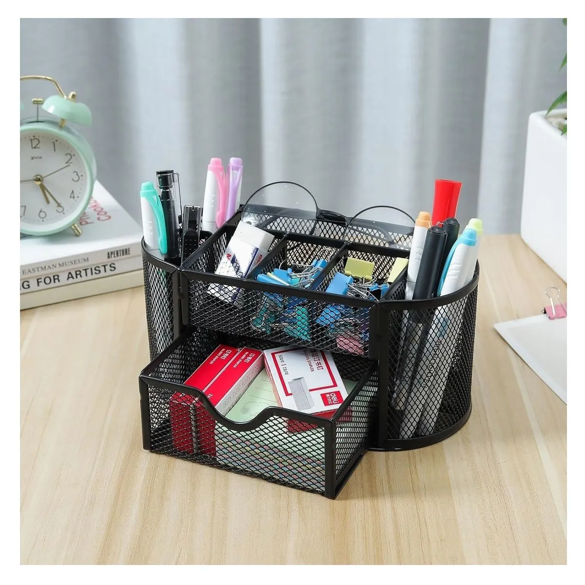 GENERICO - Organizador De Escritorio Útiles Porta Lápices Metálico W102