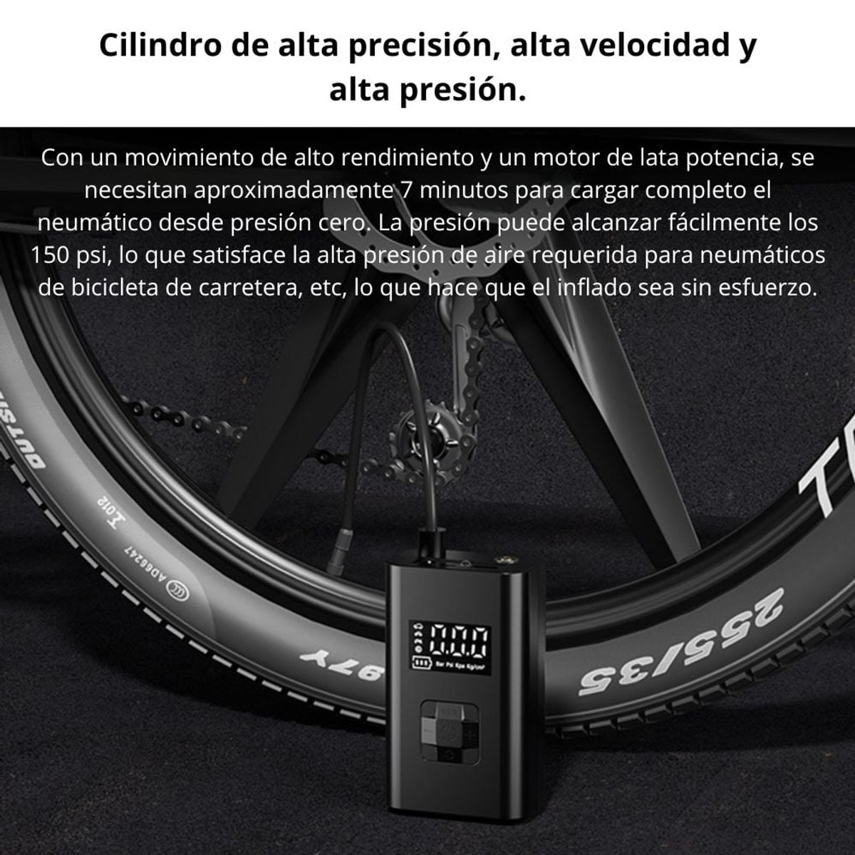 SEISA - Inflador de Llanta SEISA Compresor de Aire y Luz Led AF-C05