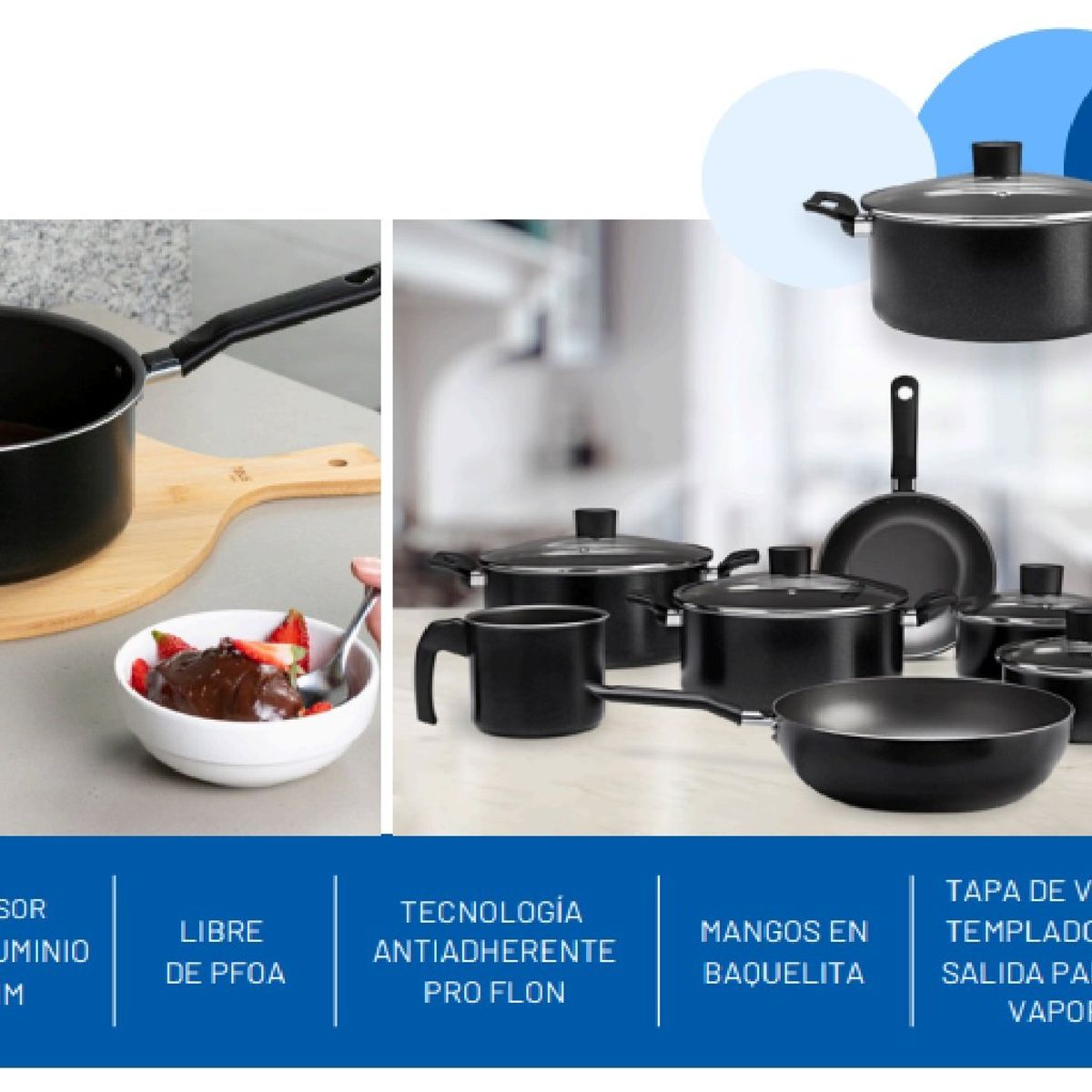 BRINOX - Sartén 24cm 145L Aluminio Brinox Ebony Negro