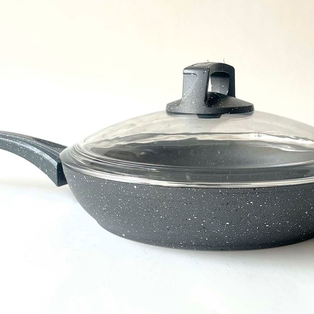 BONERA - Sarten Granito Gris Inducción 26cm Con Tapa de Vidrio