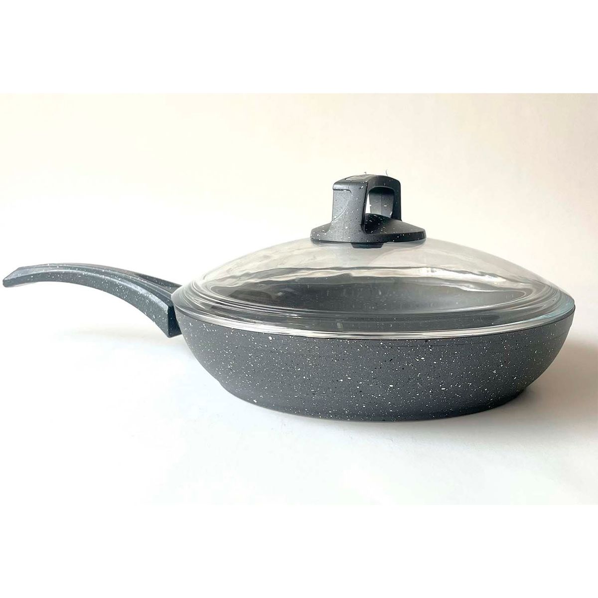 BONERA - Sarten Granito Gris Inducción 26cm Con Tapa de Vidrio
