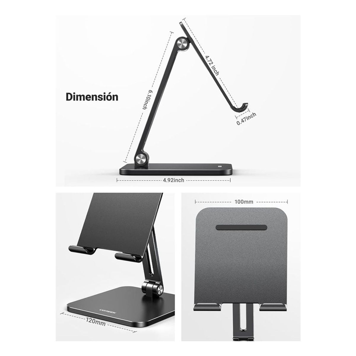 UGREEN - Soporte para Tablet iPad Celular Base Stand Plegable de Aluminio