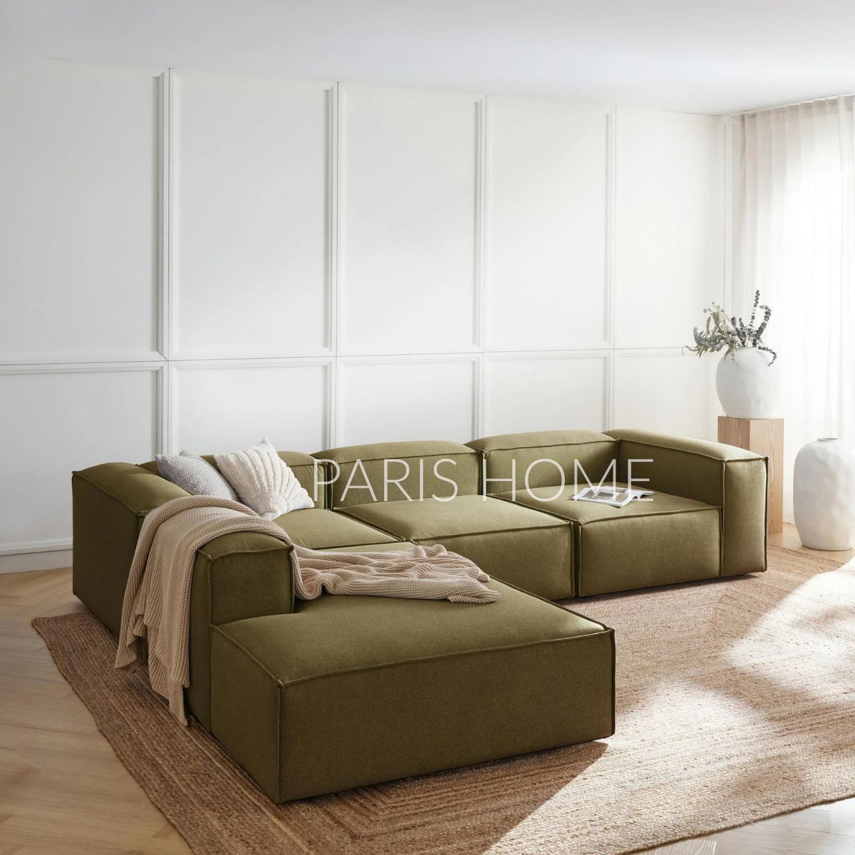 GENERICO - Seccional Izquierdo Rinconera Grande Monarch Tejido - Verde Oliva