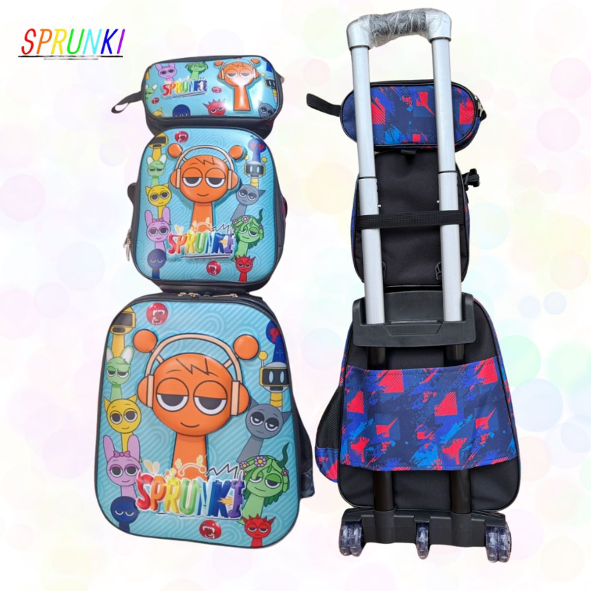 GENERICO - MOCHILA SPRUNKI TRES PIEZAS