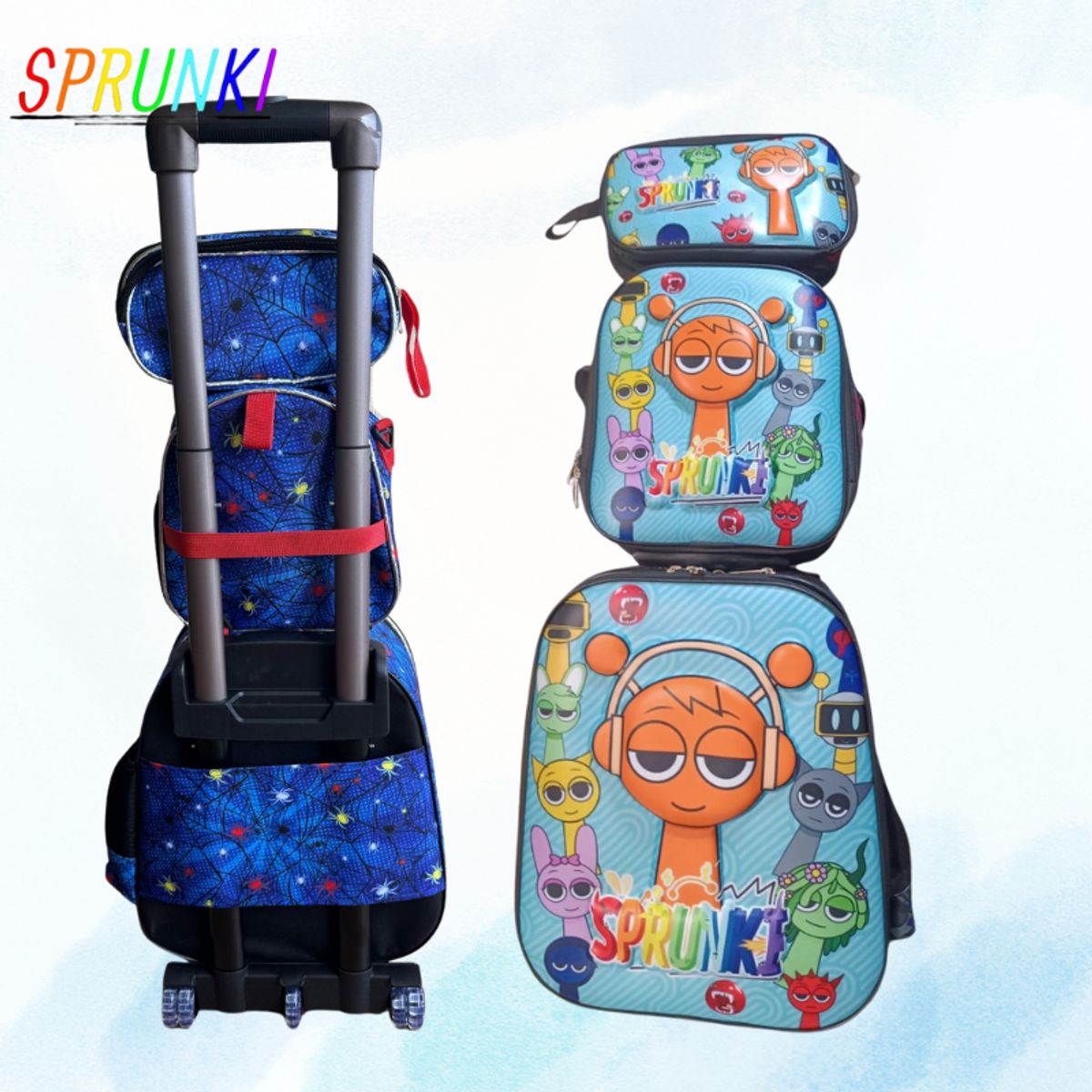 GENERICO - MOCHILA SPRUNKI TRES PIEZAS