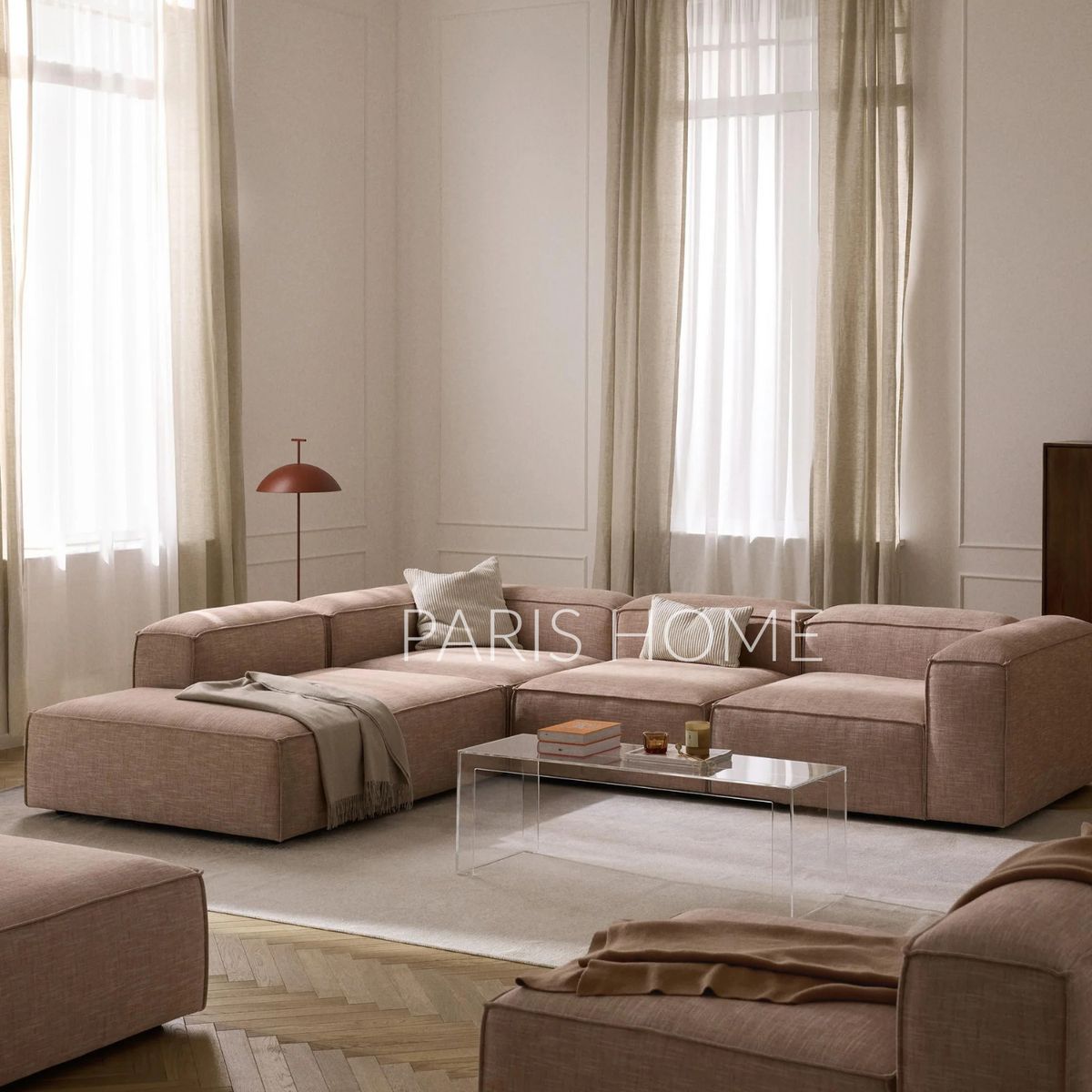 GENERICO - Seccional Izquierdo Rinconera Grande Monarch Lino - Rojo Oxido