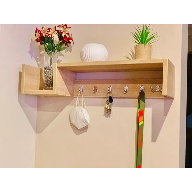 AMUEBLE - Repisa Perchero Flotante de Melamina  ARENT  Blanco