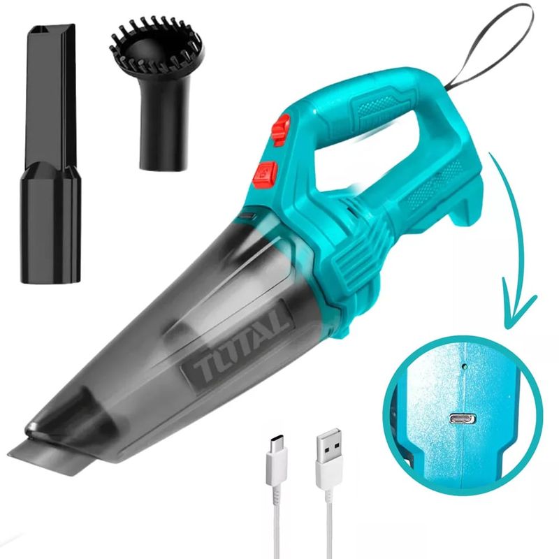TOTAL TOOLS - Aspiradora de mano TOTAL TVLI2026 recargable inalambrica 2000mAh