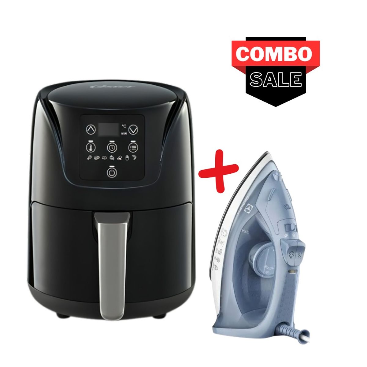 OSTER - Freidora Digital de Aire Oster 18L CKSTAF18DDF + Plancha a vapor y seco Electrolux Effici ESI10