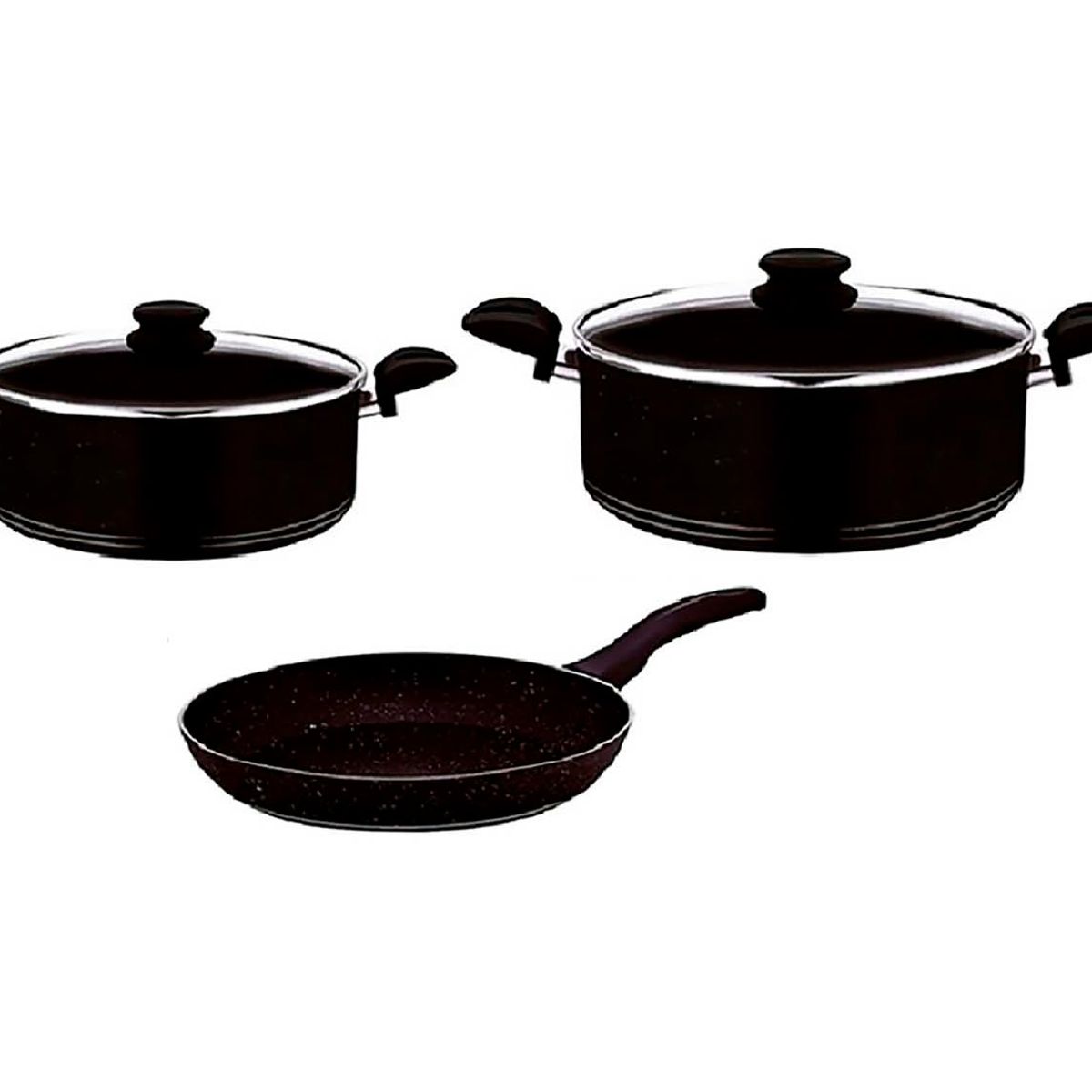 BONERA - Juego de Ollas 5 Piezas Granito Black Montella