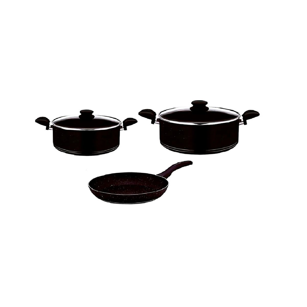 BONERA - Juego de Ollas 5 Piezas Granito Black Montella