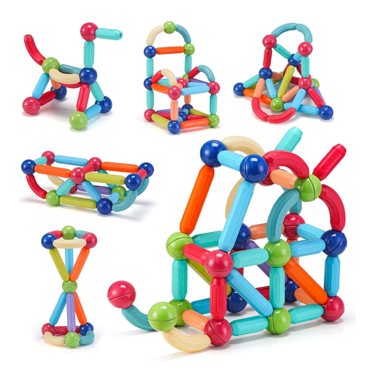 GENERICO - 42 Piezas De Bloques Magneticos Conectores Creaativos