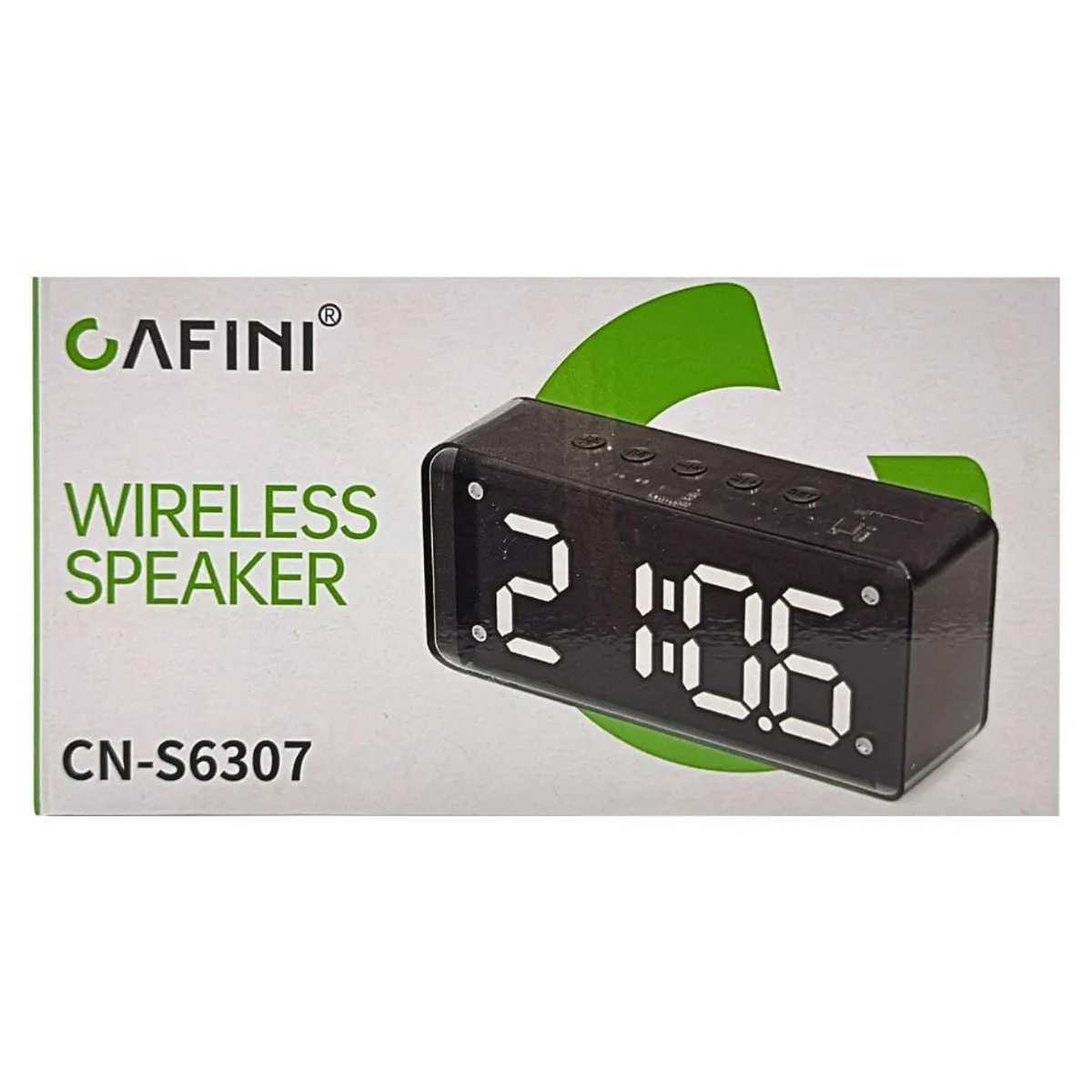 CAFINI - Parlante Inalámbrico Portátil con Alarma Reloj Radio CAFINI CN-S6307