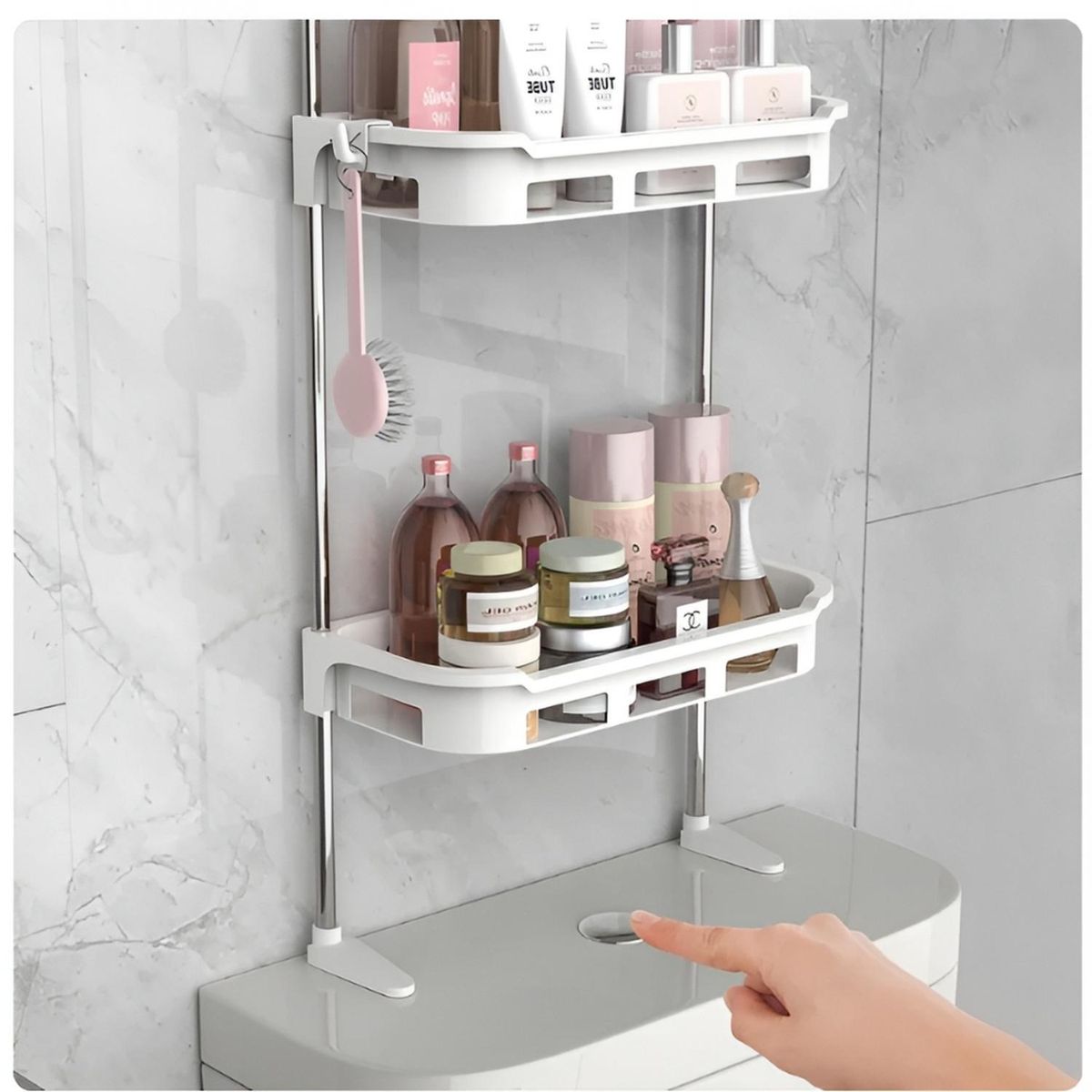 MINARI - Organizador de baño de 2 Niveles Blanco 120B