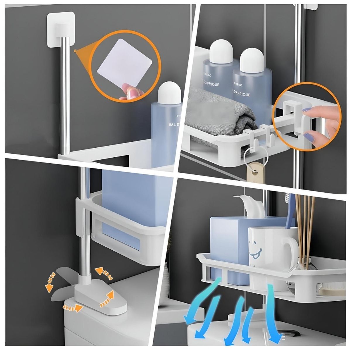 MINARI - Organizador de baño de 2 Niveles Blanco 120B