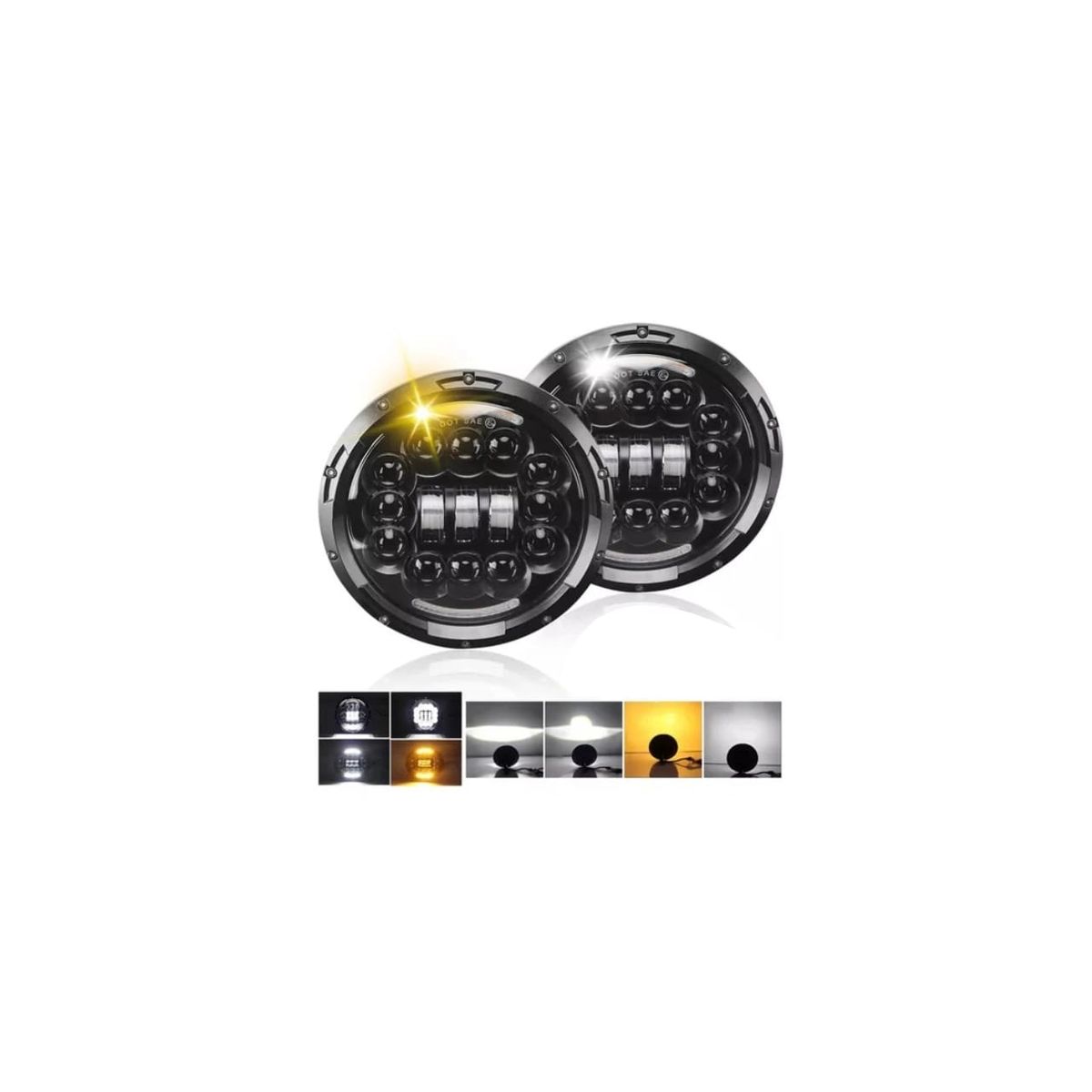 GENERICO - Faros led Lupa H4 Redondo 7 pulgadas