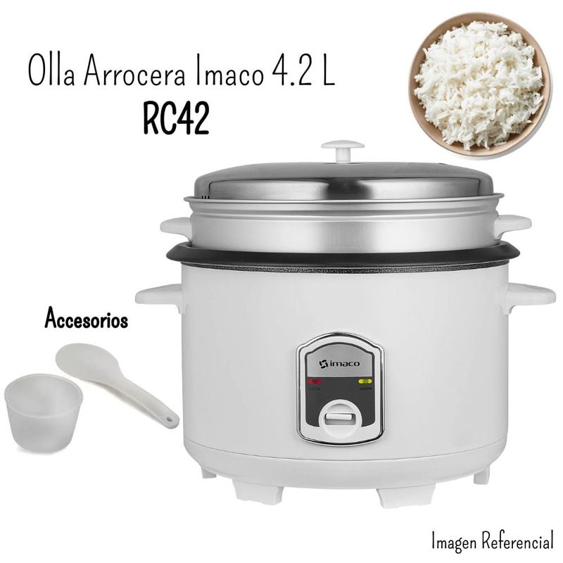 IMACO - Olla Arrocera Imaco de 4.2 Lt con Vaporera RC42