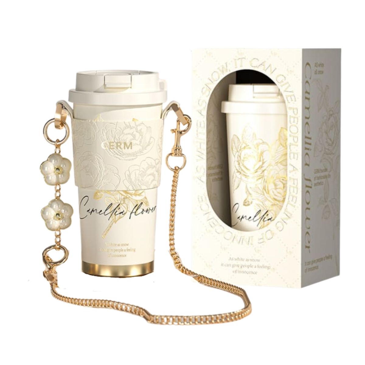 GERM - Vaso Térmico Germ De Acero Inox Flor Dorada 500ml  196oz