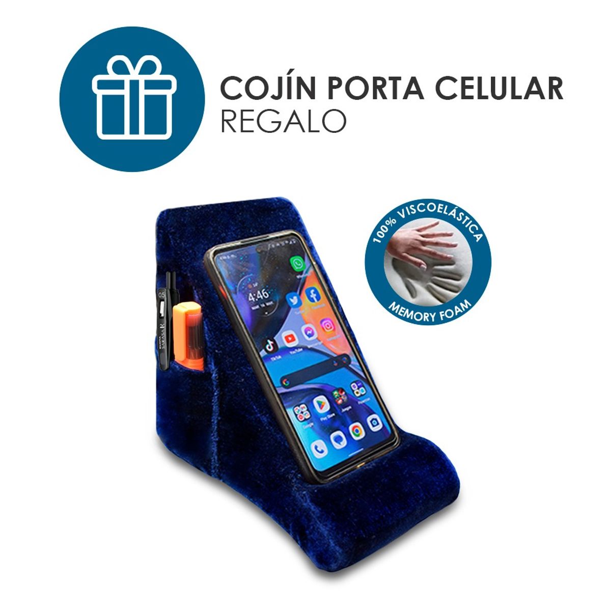 TERAFLEX - COJIN LUMBAR Y COJIN DONA GEL TECH - REGALO PORTA CELULAR TERAFLEX
