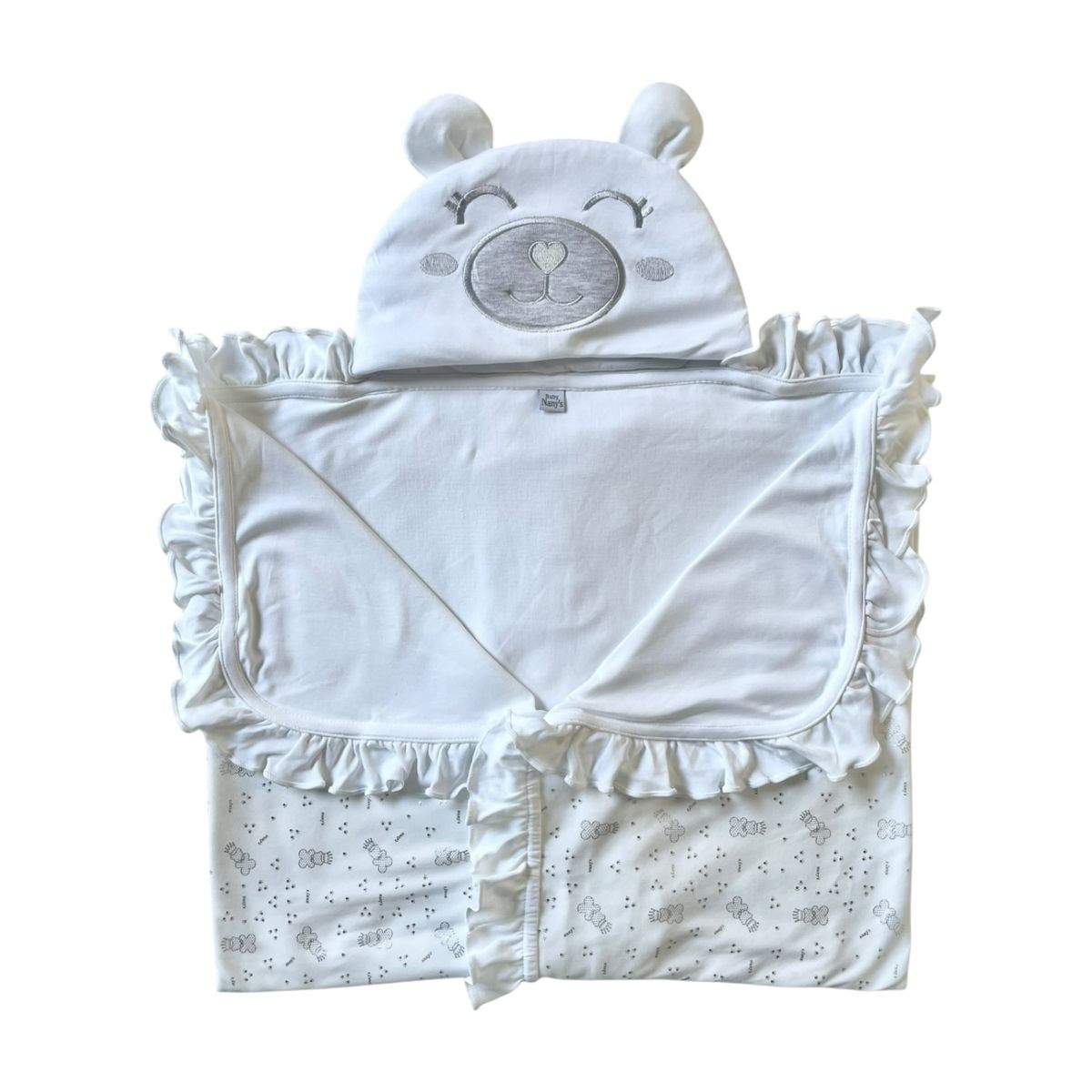 BABY NANYS - COLCHA BEBÉ ALGODÓN OSO CORONA