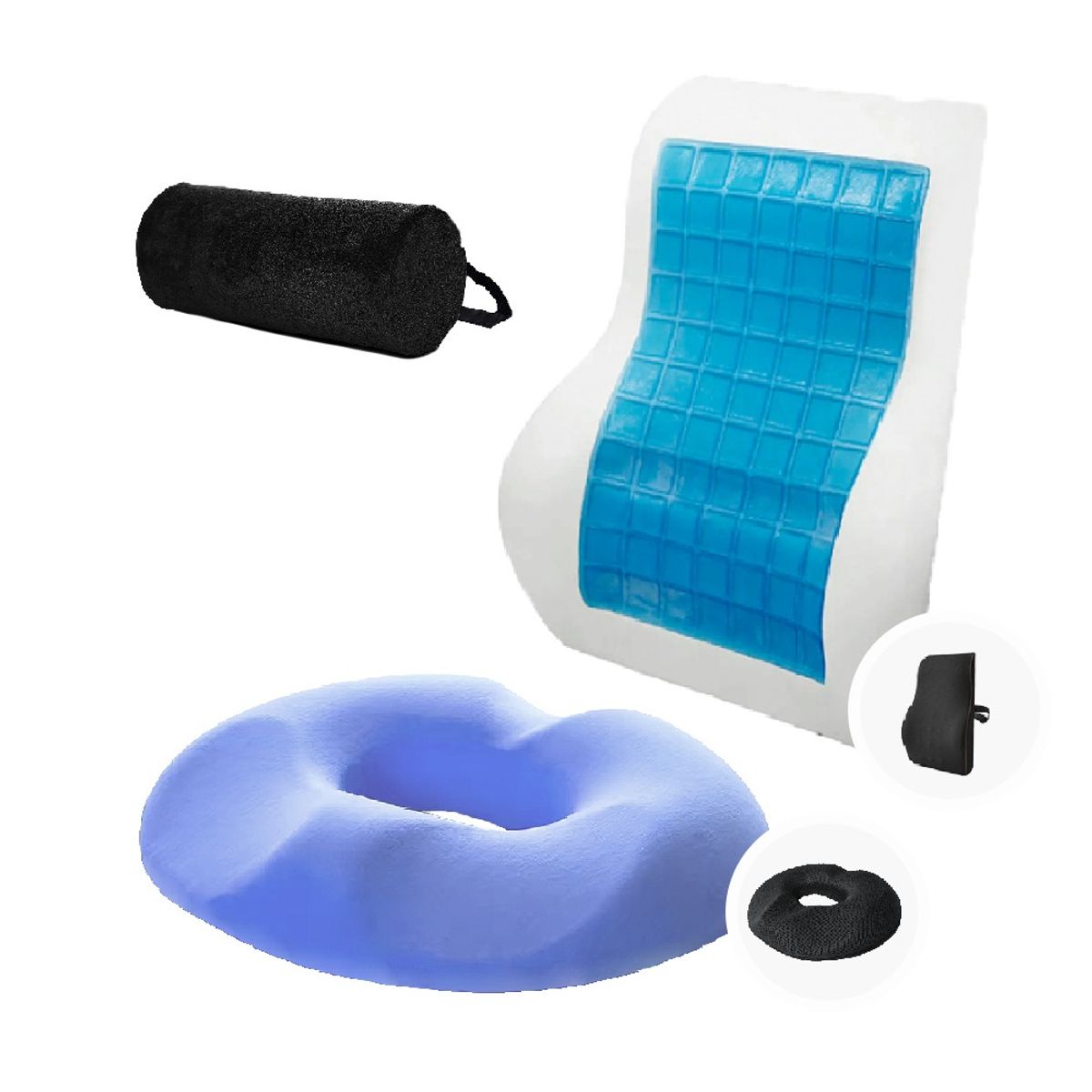 TERAFLEX - COJIN LUMBAR Y COJIN DONA GEL TECH - REGALO COJIN CERVICAL TERAFLEX